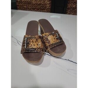 ONE SOLE INTERCHANGEABLE SHOE WEDGE SLIDES SANDALS SZ 7 USA TRAVEL COMFORT Shoe2